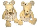 Maus Sweety BRAUN-GRAU 28x22x20cm 13441 sitzend kurze Beine 2-fach