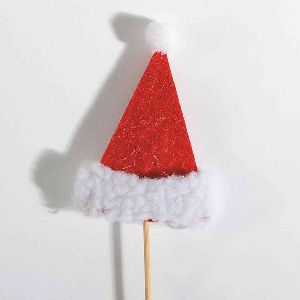 Nikolausmütze/Weihnachtsmütze ROT-WEISS 79462 Stecker 5,5x8cm  Filz