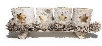 Adventstablett mit Deko Windlichter inkl. 862033690 41x13x14cm Zapfen