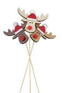 Stecker Rudolf braun-natur 21764308 L:5cm B:6cm Wippick Holz
