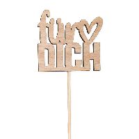 Holzstecker Herzenssache 23395 NATUR +20cm Stab FÜR DICH 6,5x0,5x6cm