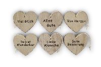 Herz mit Herzenswünschen natur 24762410 Holzstecker Hänger 6x5,5cm Holz